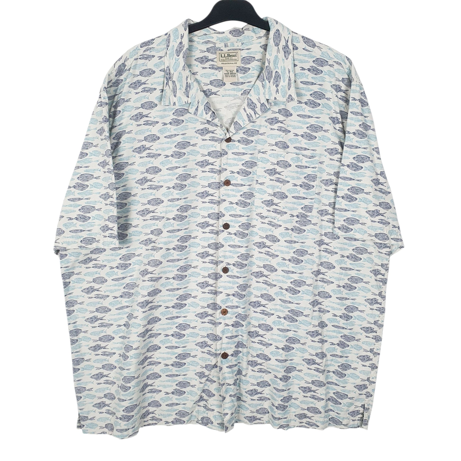 Mens Blue L.L.Bean  Short Sleeve Shirt