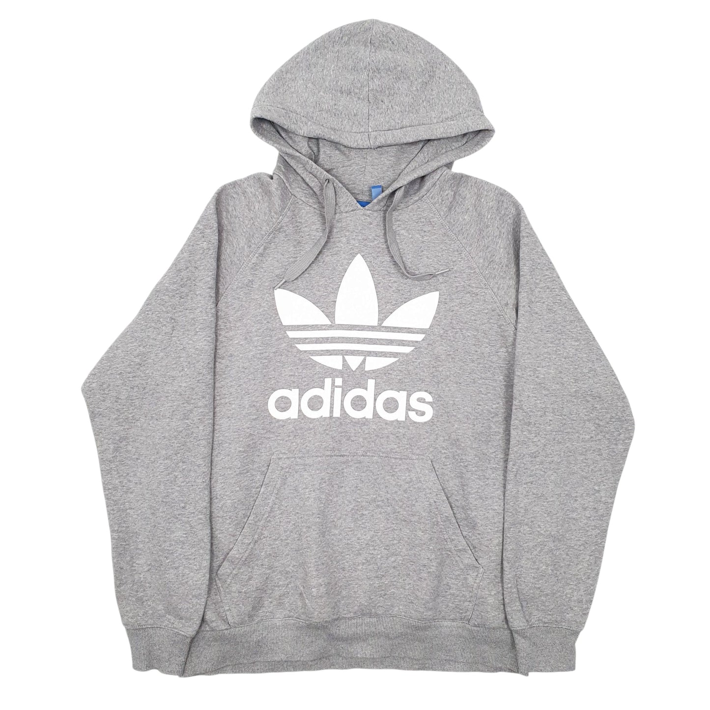 Mens Grey Adidas Spellout Hoodie Jumper