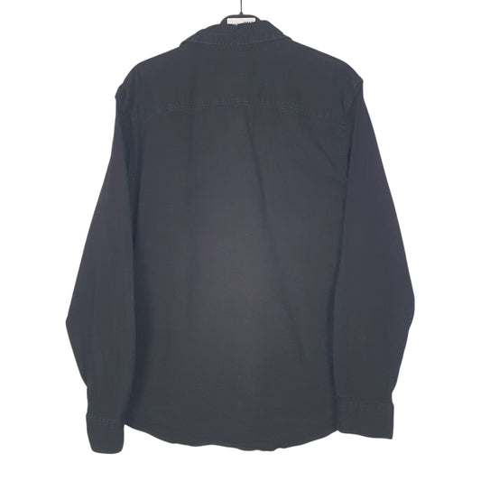 Mens Black Wrangler Denim Pearl Snap  Shirt