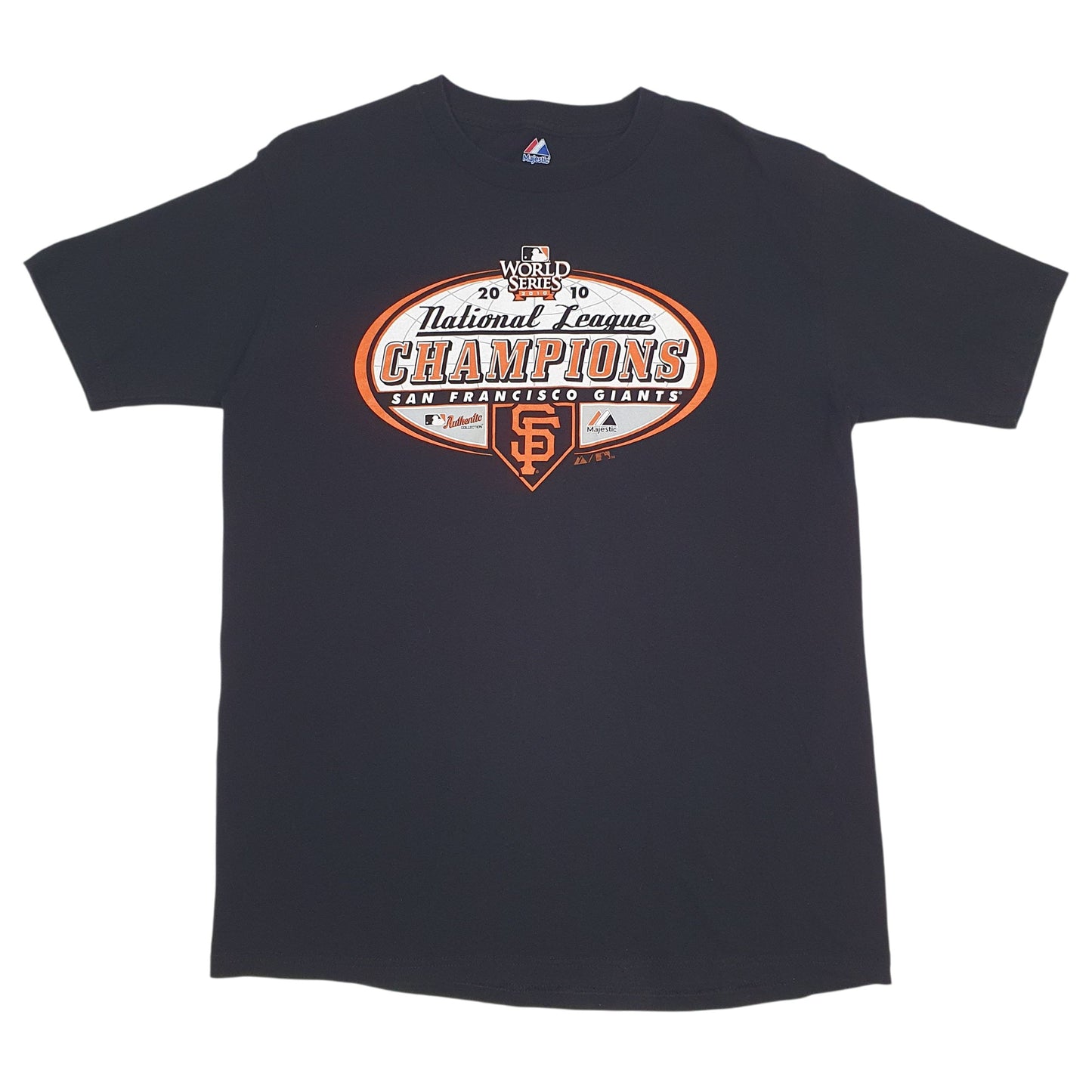 Mens Black Majestic MLB Sanfransico Giants Short Sleeve T Shirt