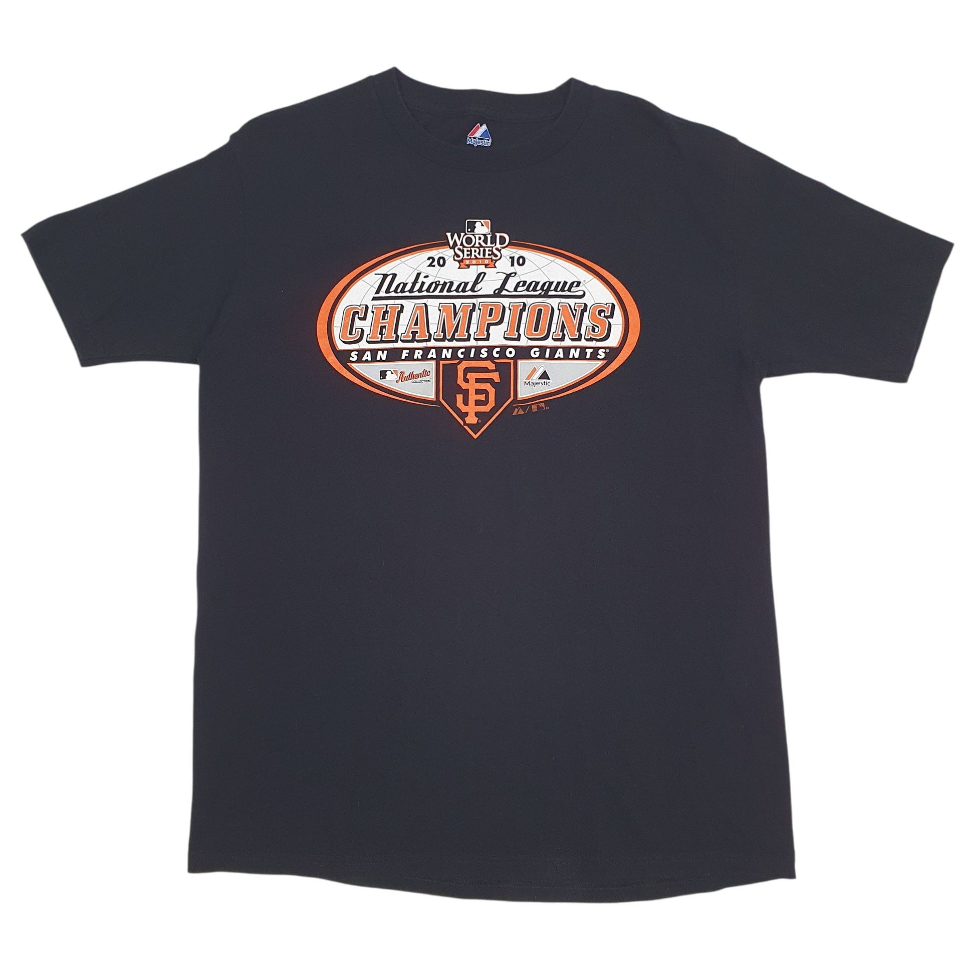 Mens Black Majestic MLB Sanfransico Giants Short Sleeve T Shirt