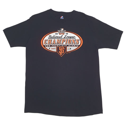 Mens Black Majestic MLB Sanfransico Giants Short Sleeve T Shirt