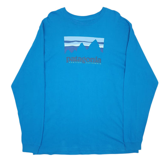 Mens Blue Patagonia  Long Sleeve T Shirt