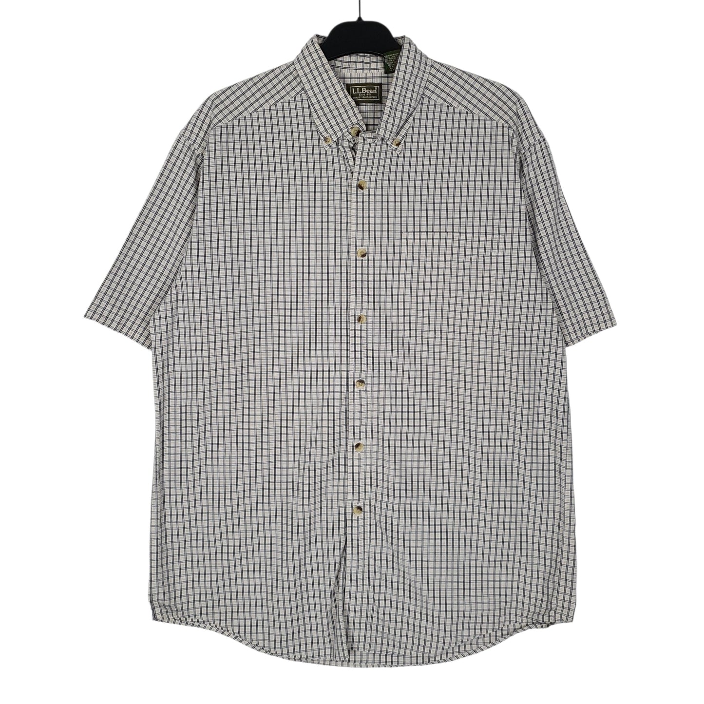 Mens White L.L.Bean  Short Sleeve Shirt