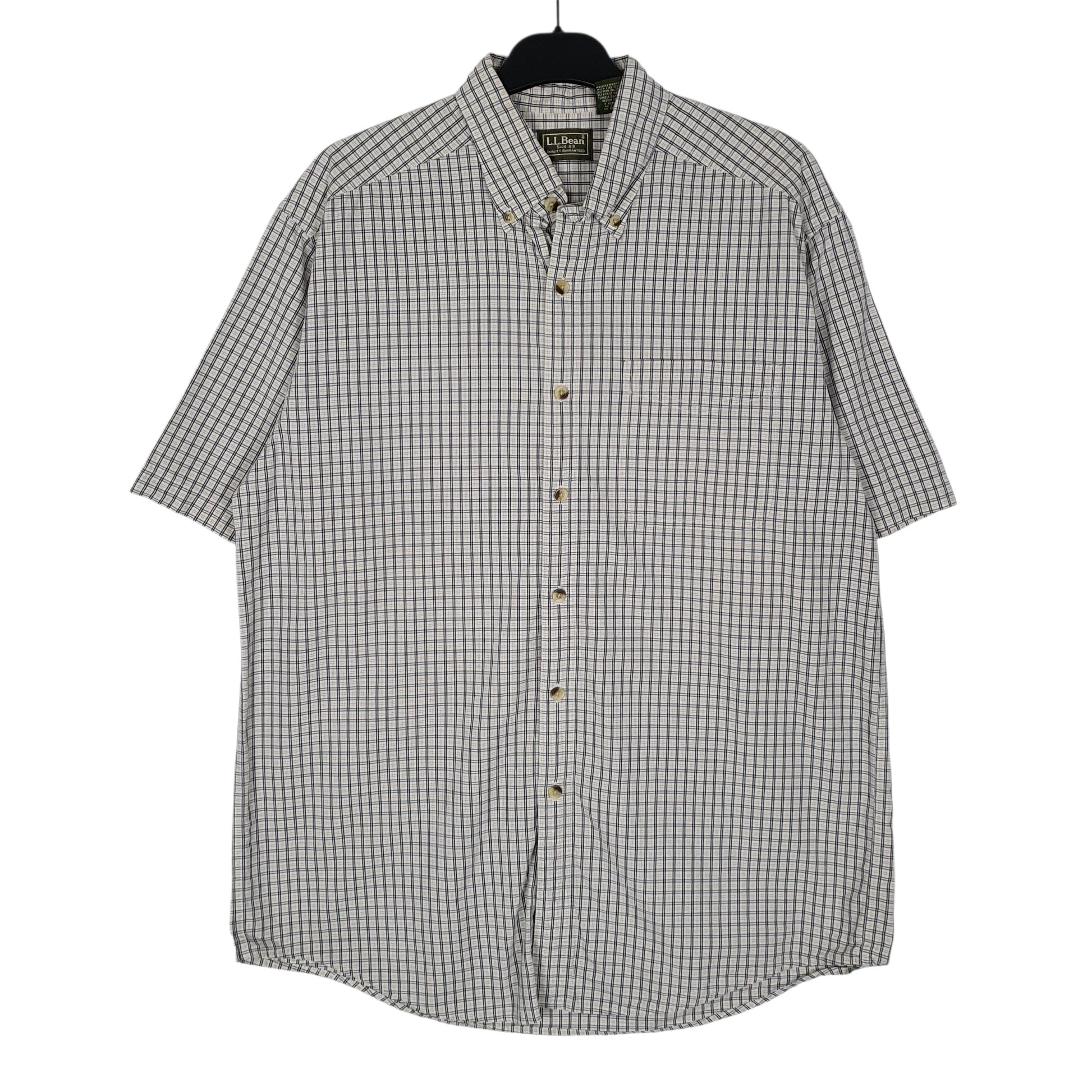 Mens White L.L.Bean  Short Sleeve Shirt