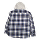 Mens Blue Wrangler Plaid Hoodie Overshirt  Coat