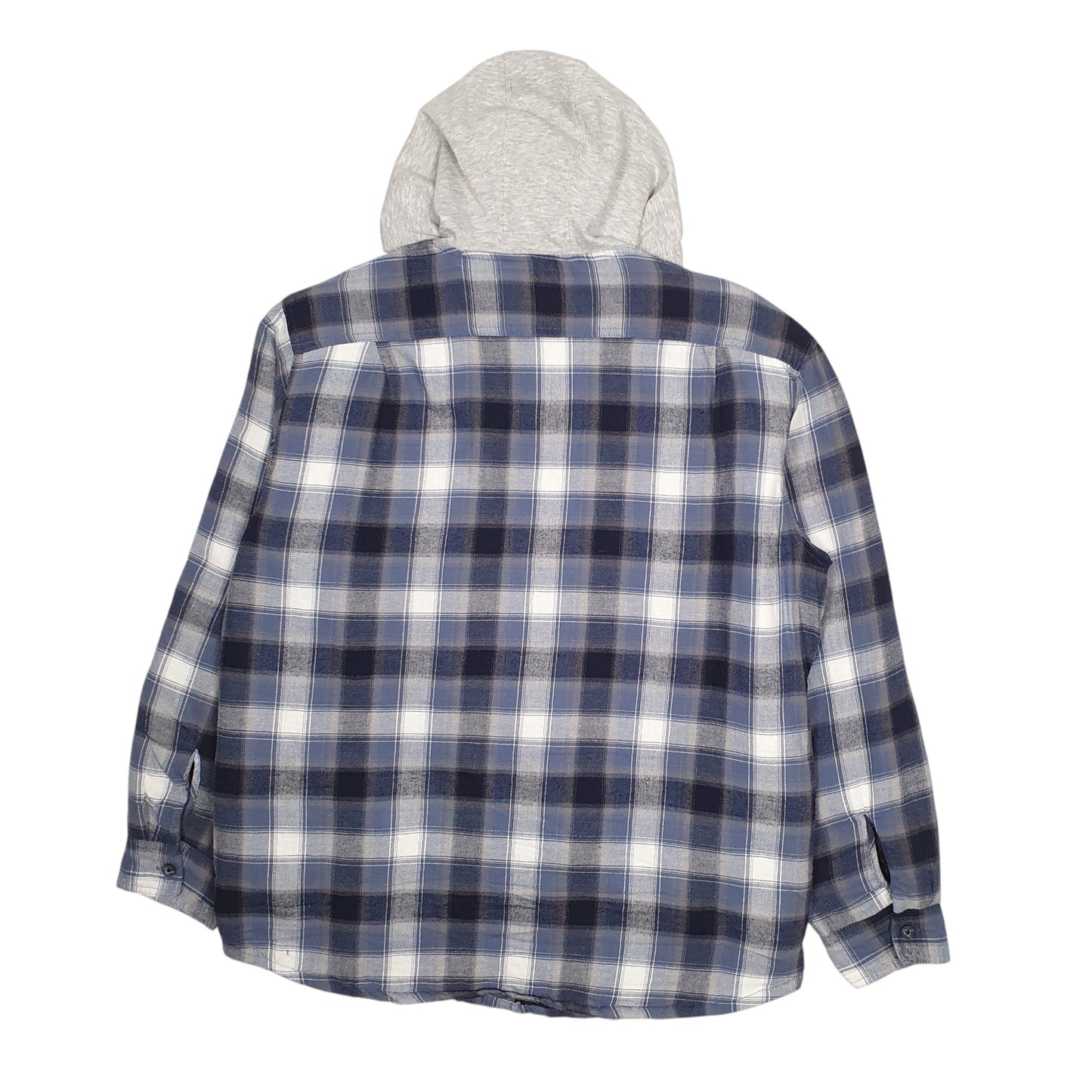 Mens Blue Wrangler Plaid Hoodie Overshirt  Coat