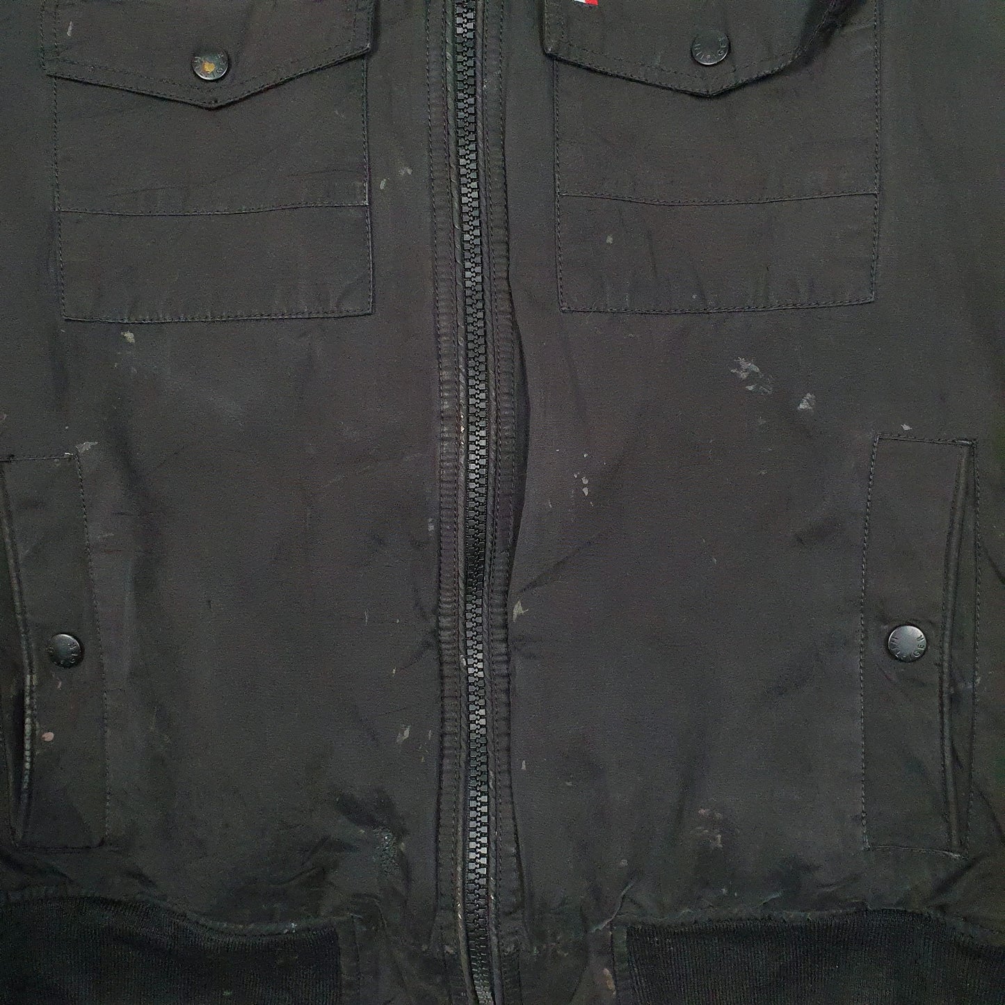 Mens Black Tommy Hilfiger Quilt Lined  Coat