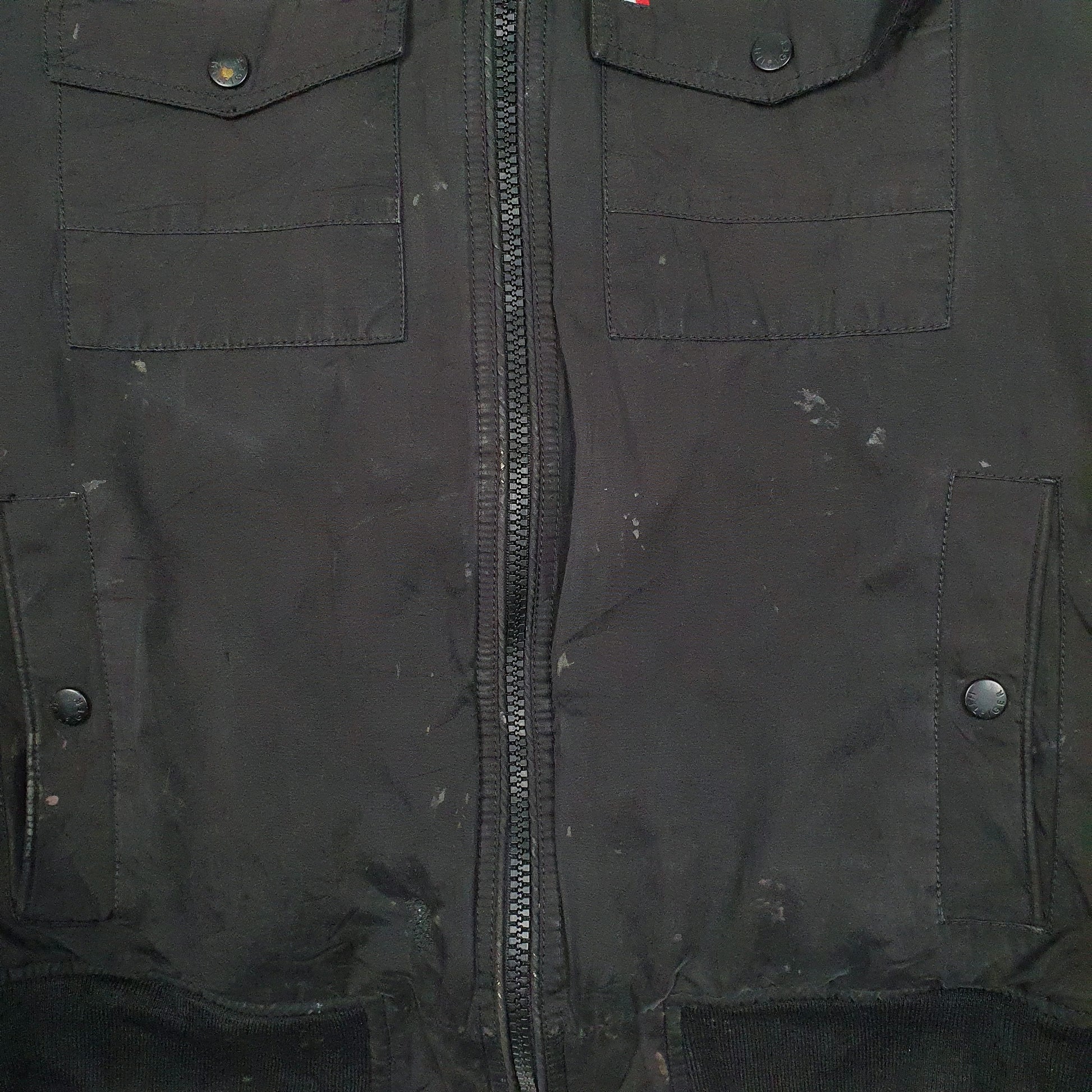 Mens Black Tommy Hilfiger Quilt Lined  Coat