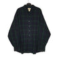 Mens Navy L.L.Bean Scotch Plaid Flannel Long Sleeve Shirt