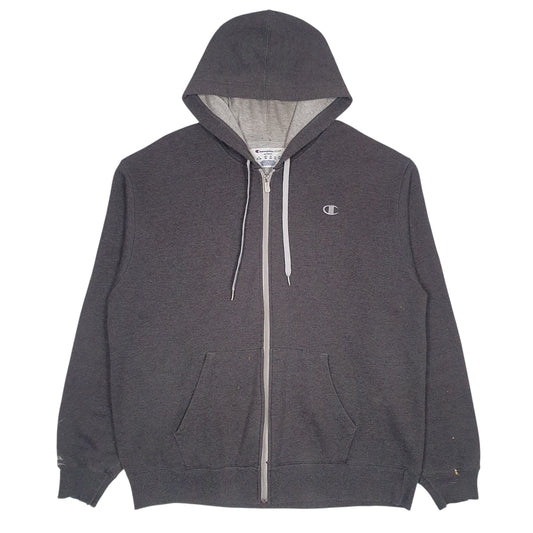Mens Grey Champion Hoodie Full Zip Jumper