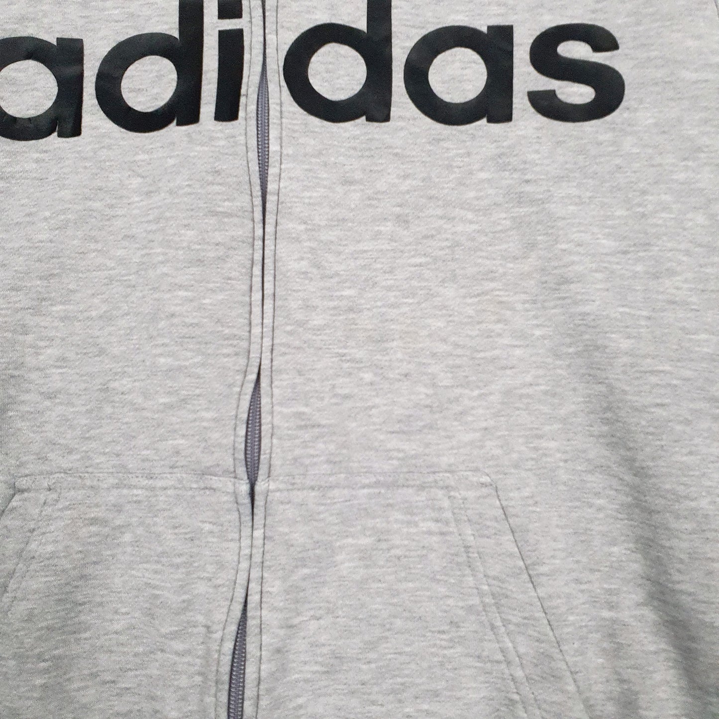 Mens Grey Adidas Climalite Spellout Full Zip Jumper