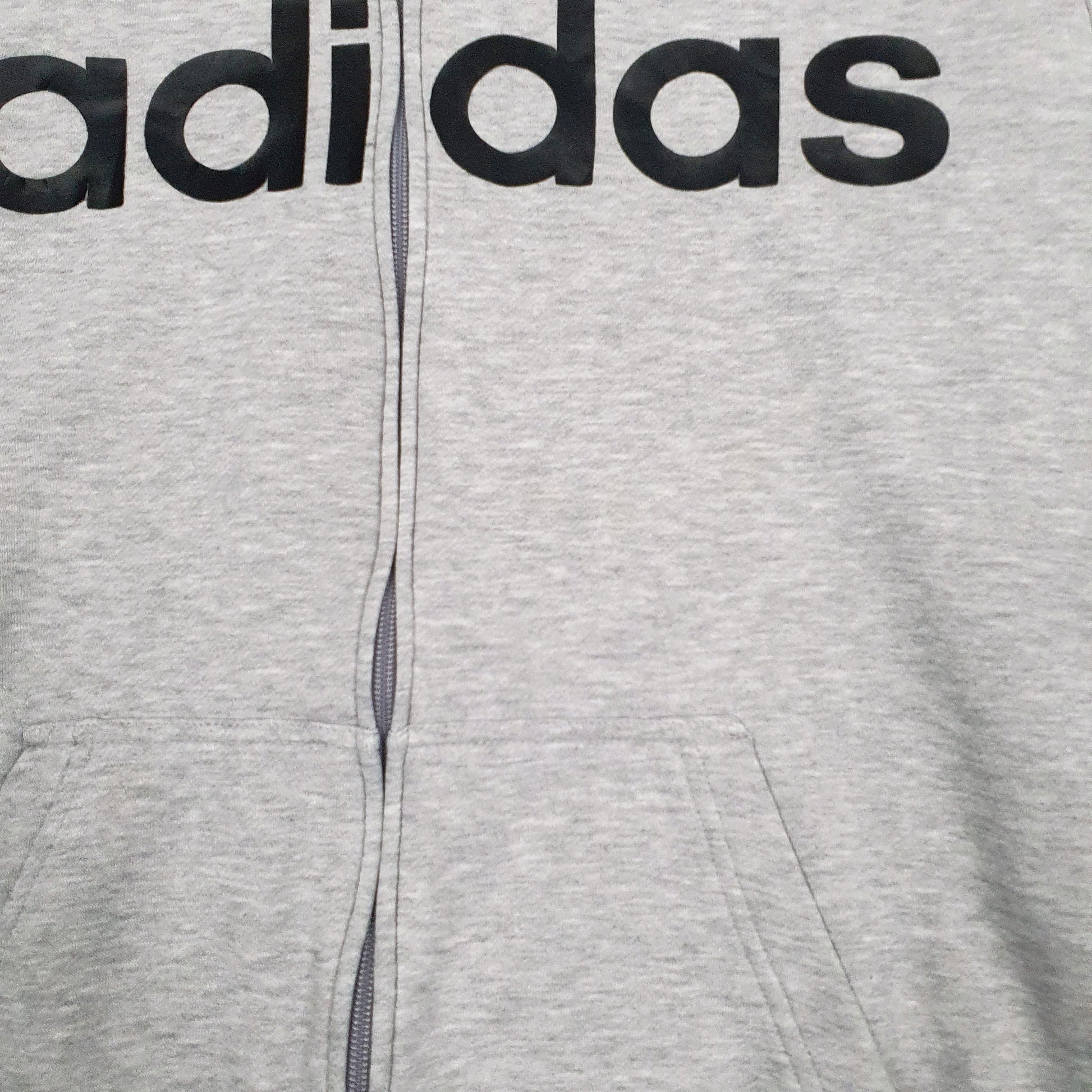 Mens Grey Adidas Climalite Spellout Full Zip Jumper