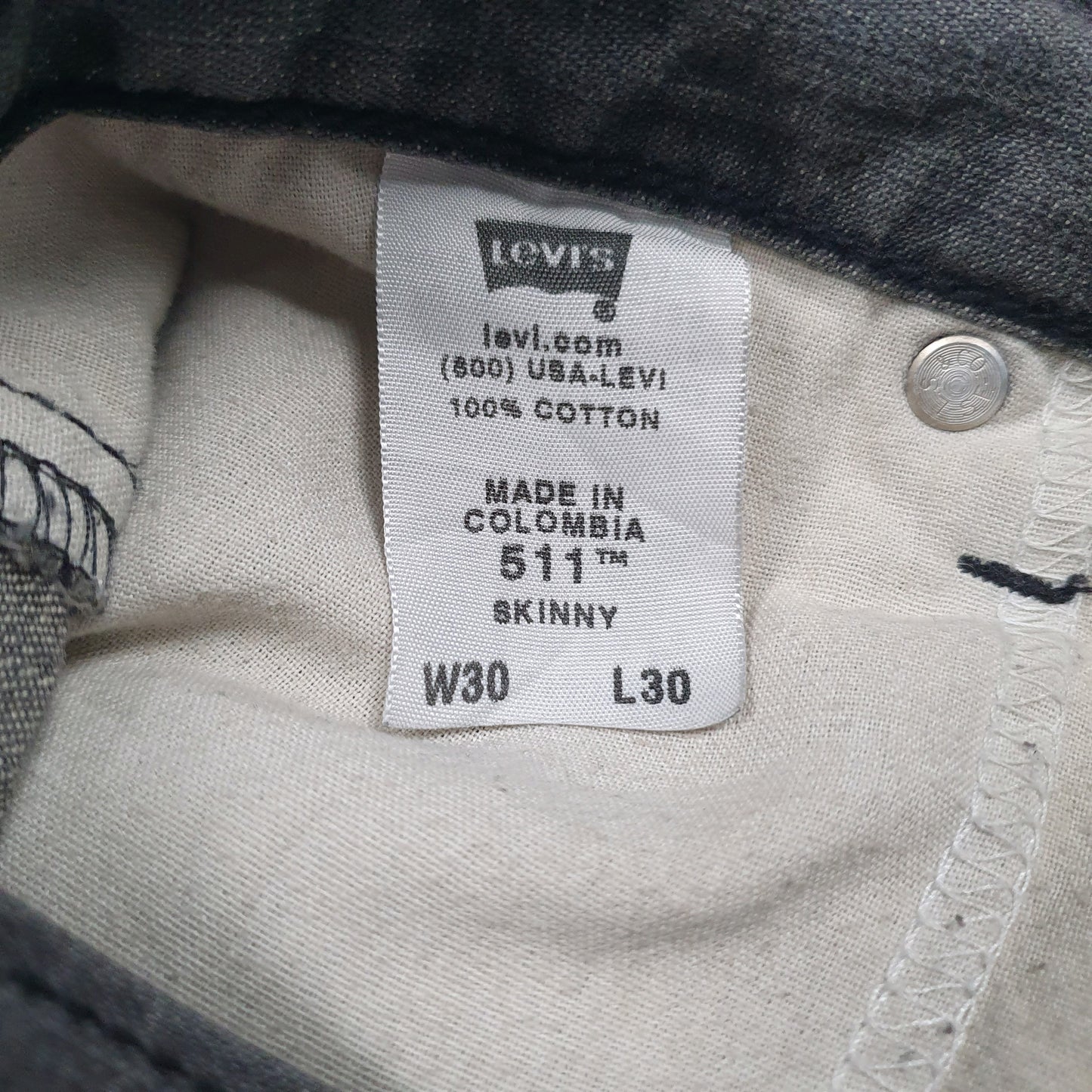 Mens Grey Levis 511  Jeans