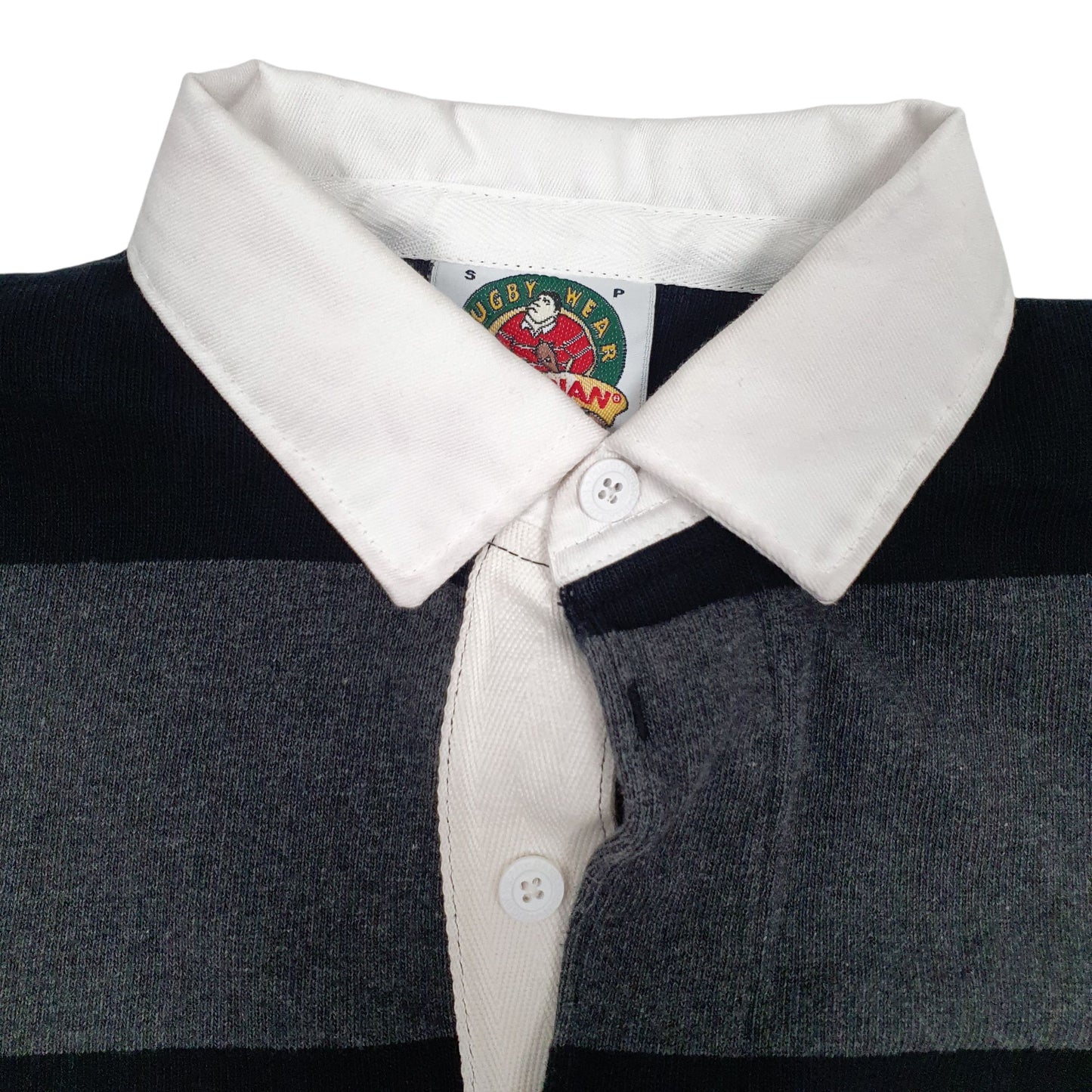 Mens Grey Barbarian Rugby Crewneck Polo Shirt