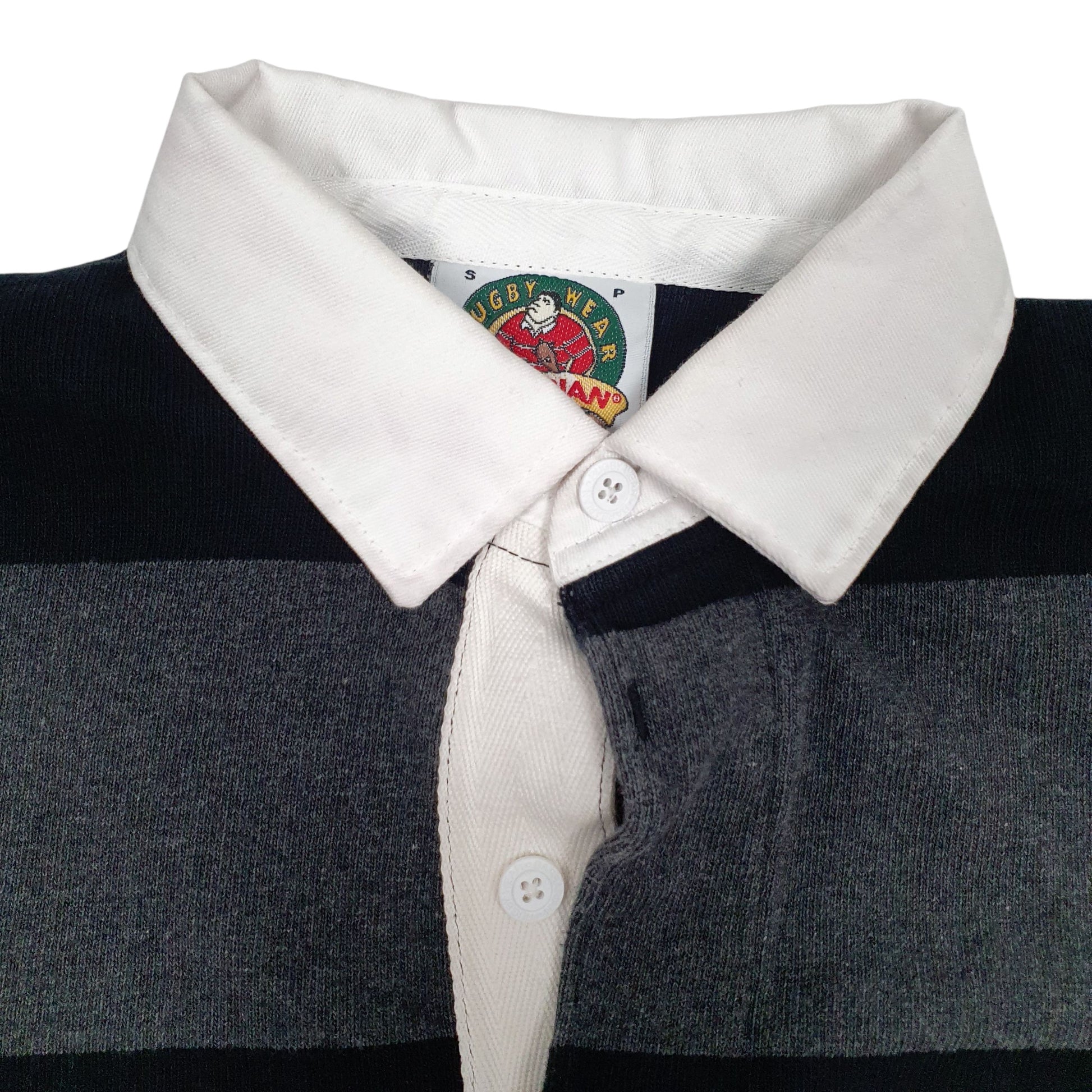 Mens Grey Barbarian Rugby Crewneck Polo Shirt