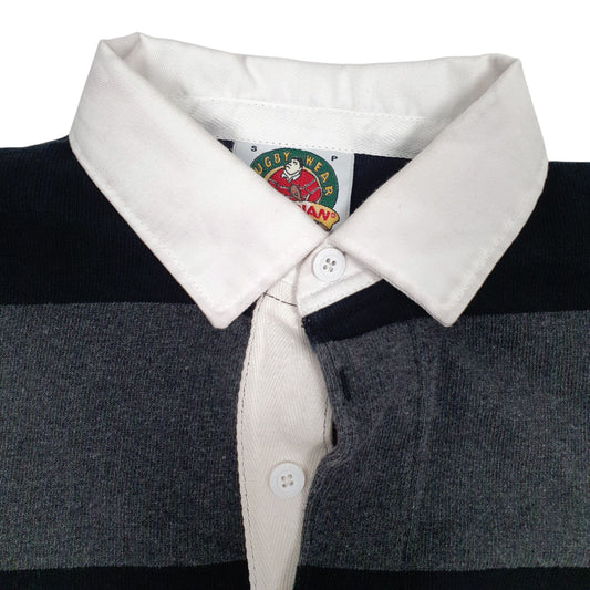 Mens Grey Barbarian Rugby Crewneck Polo Shirt