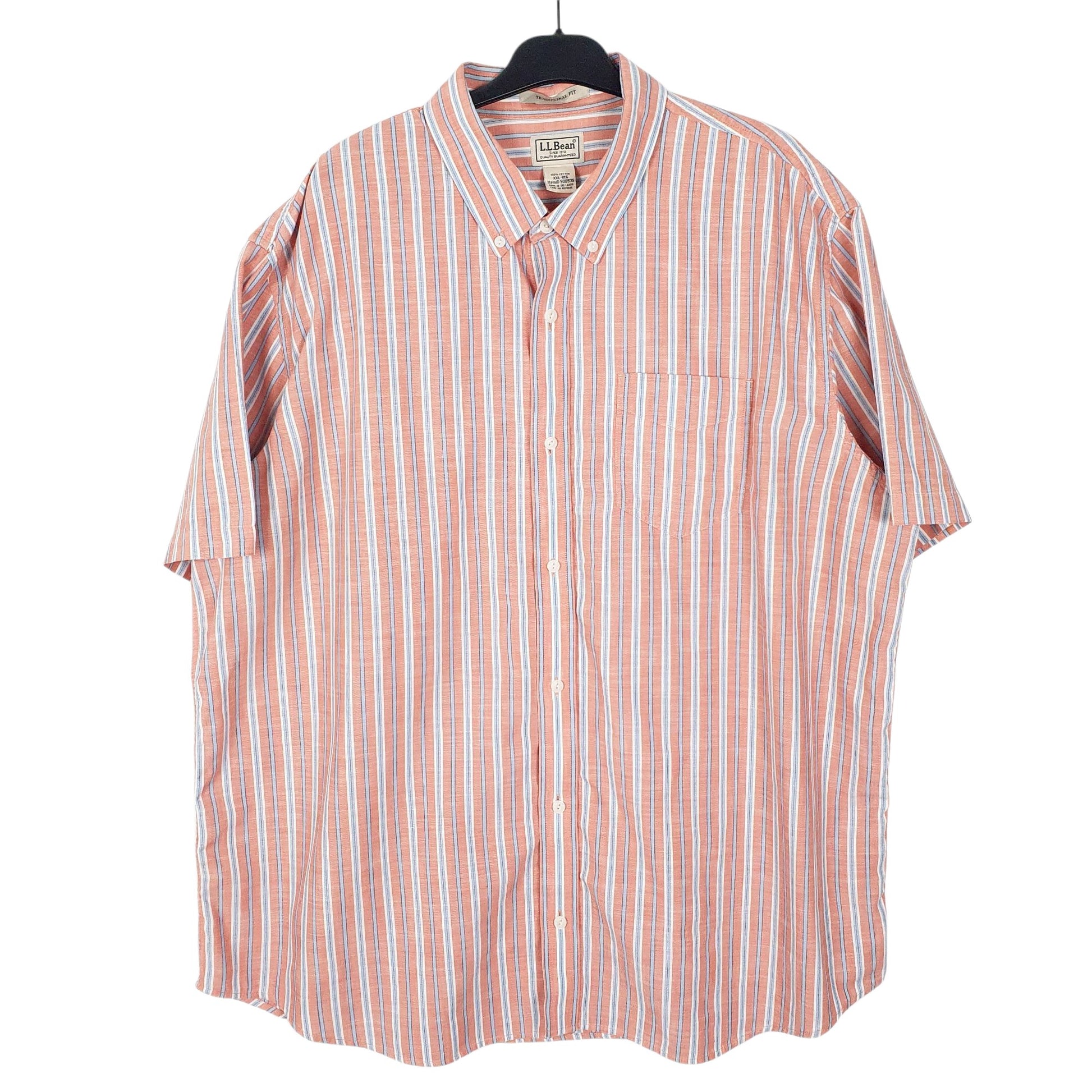 Mens Orange L.L.Bean  Short Sleeve Shirt