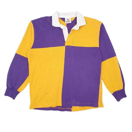 Mens Purple Barbarian Rugby Long Sleeve Polo Shirt