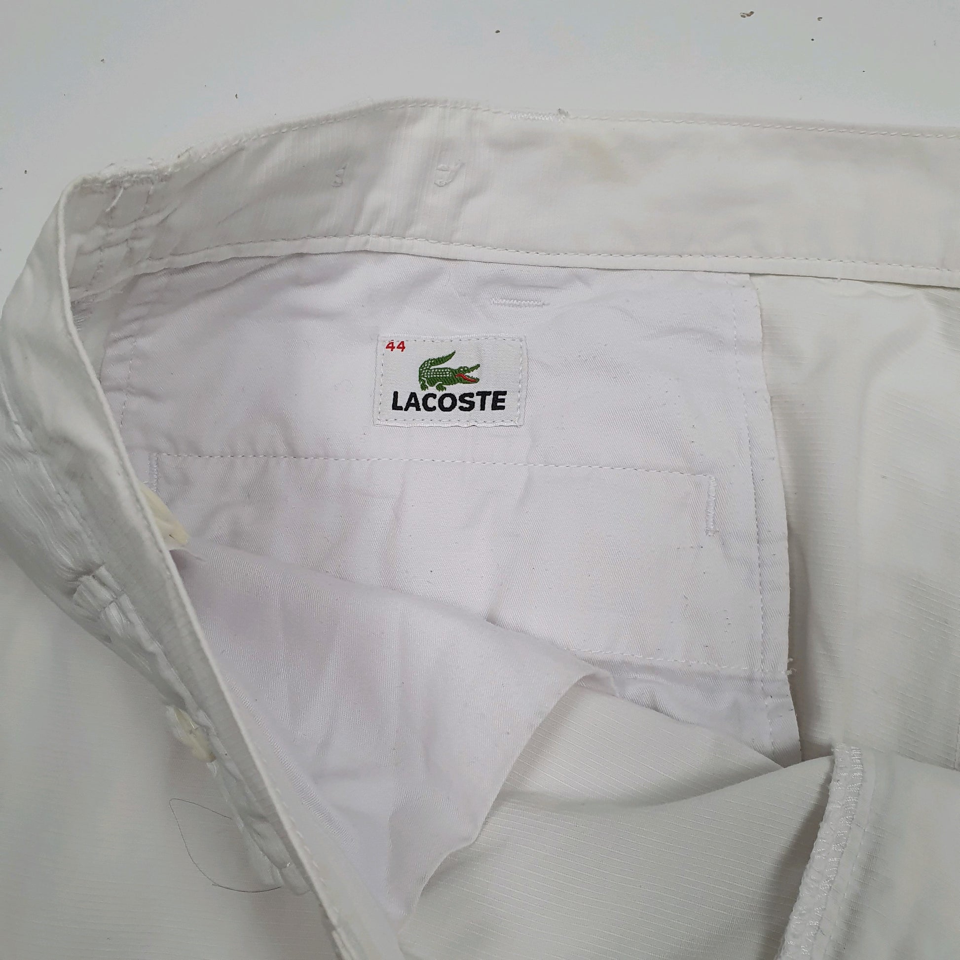 Mens White Lacoste   Trousers