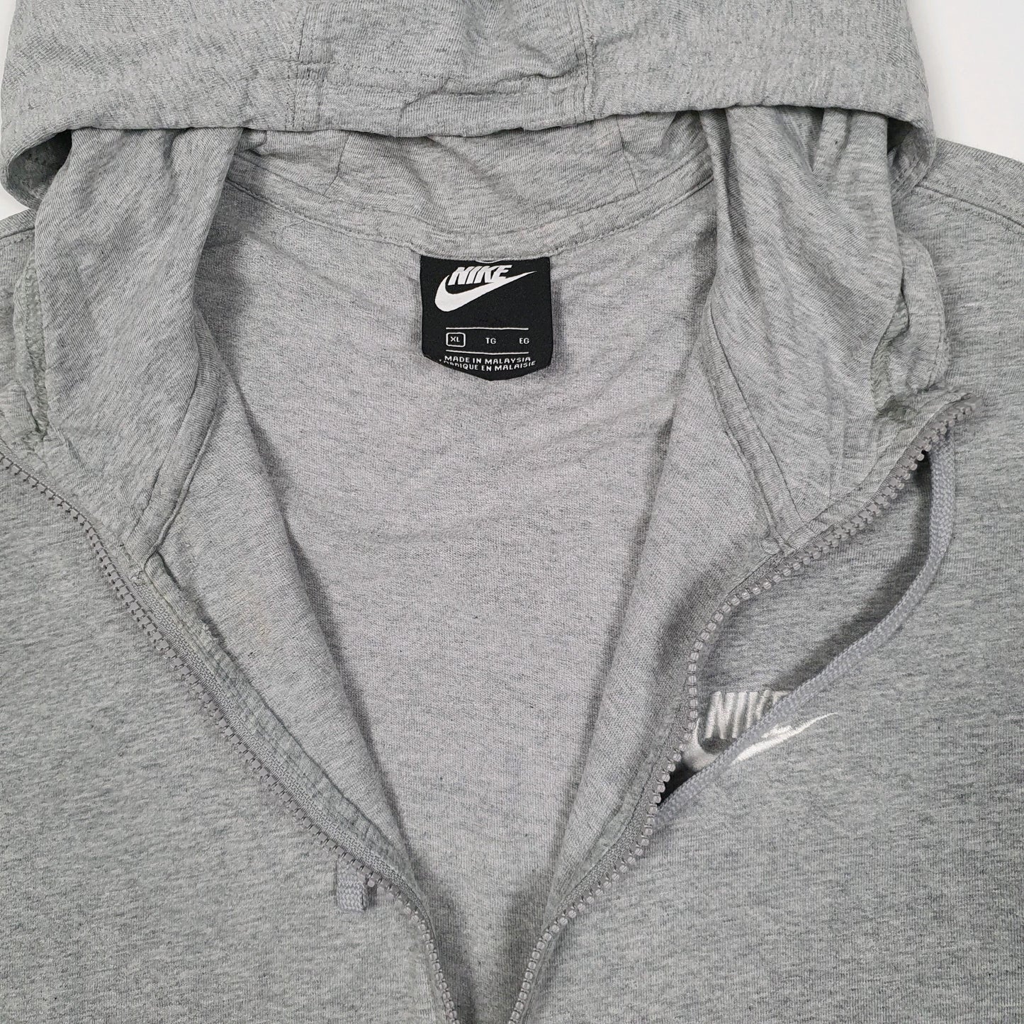 Mens Grey Nike Hoodie Lightweight Full Zip Jumper