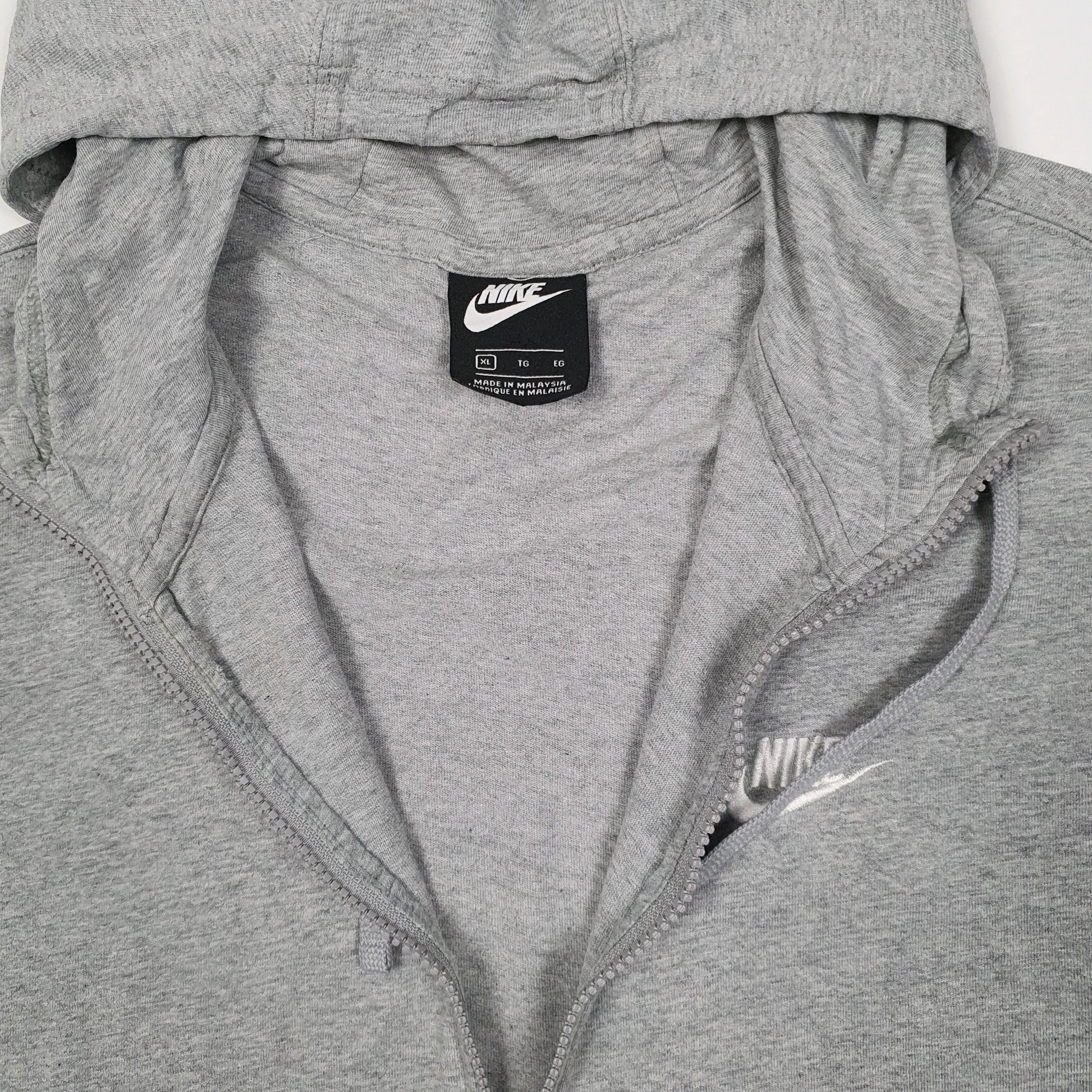Mens Grey Nike Hoodie Lightweight Full Zip Jumper