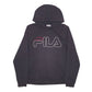 Mens Black Fila Spellout Hoodie Jumper