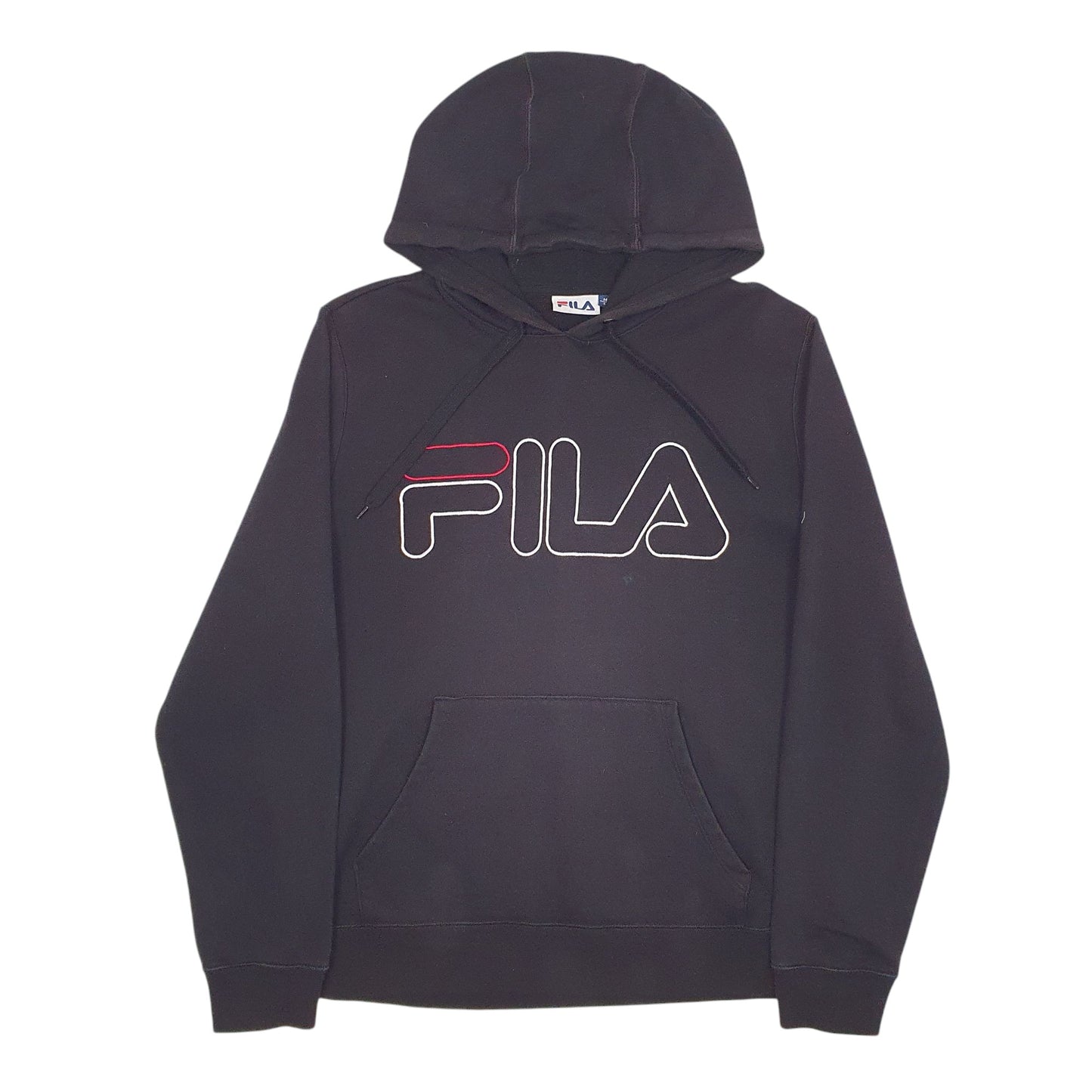 Mens Black Fila Spellout Hoodie Jumper