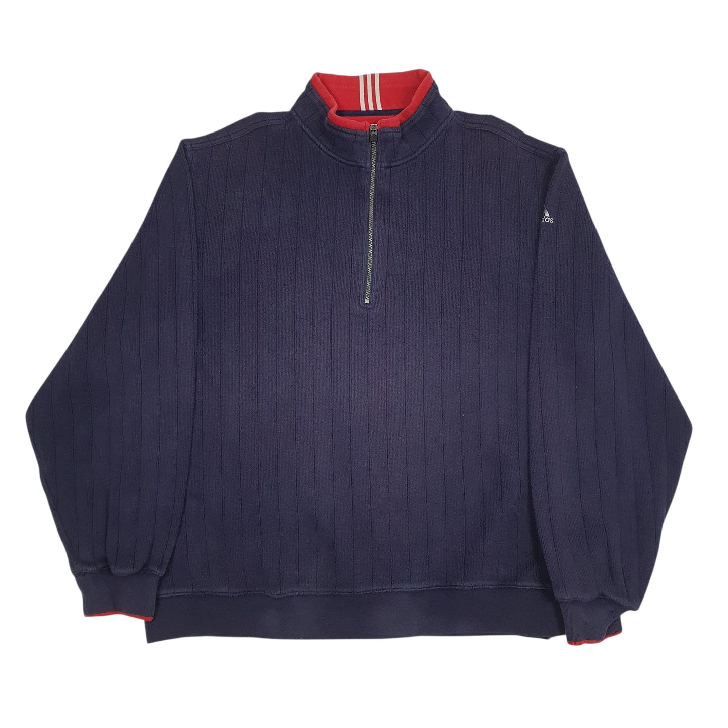 Mens Navy Adidas Vintage Quarter Zip Jumper
