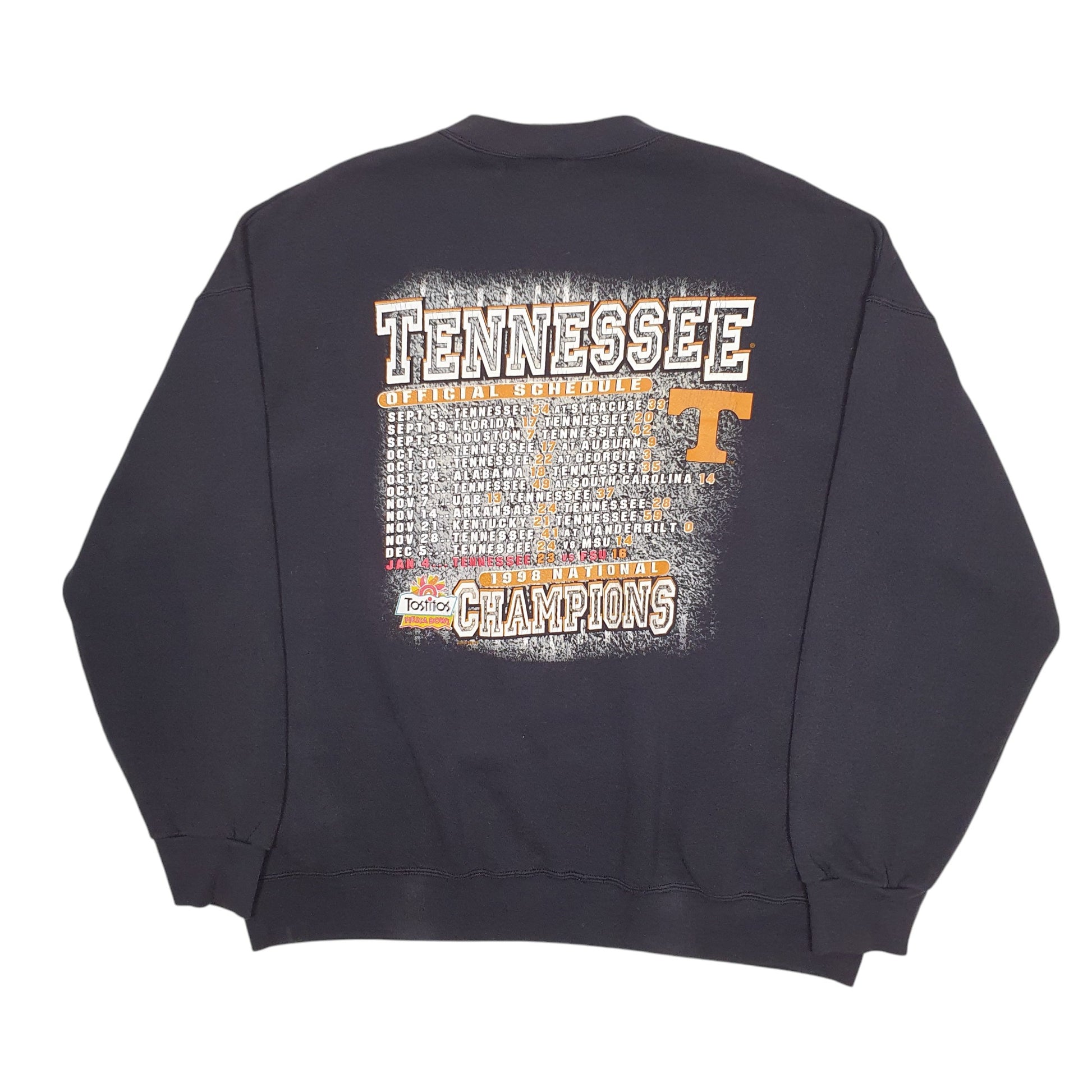 Mens Black Lee Vintage 90s Sport Tennessee Vols Crewneck Jumper