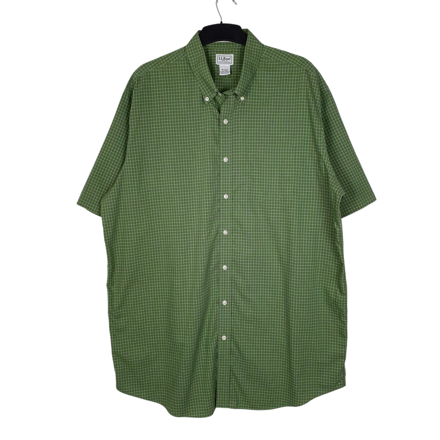 Mens Green L.L.Bean Tall Short Sleeve Shirt