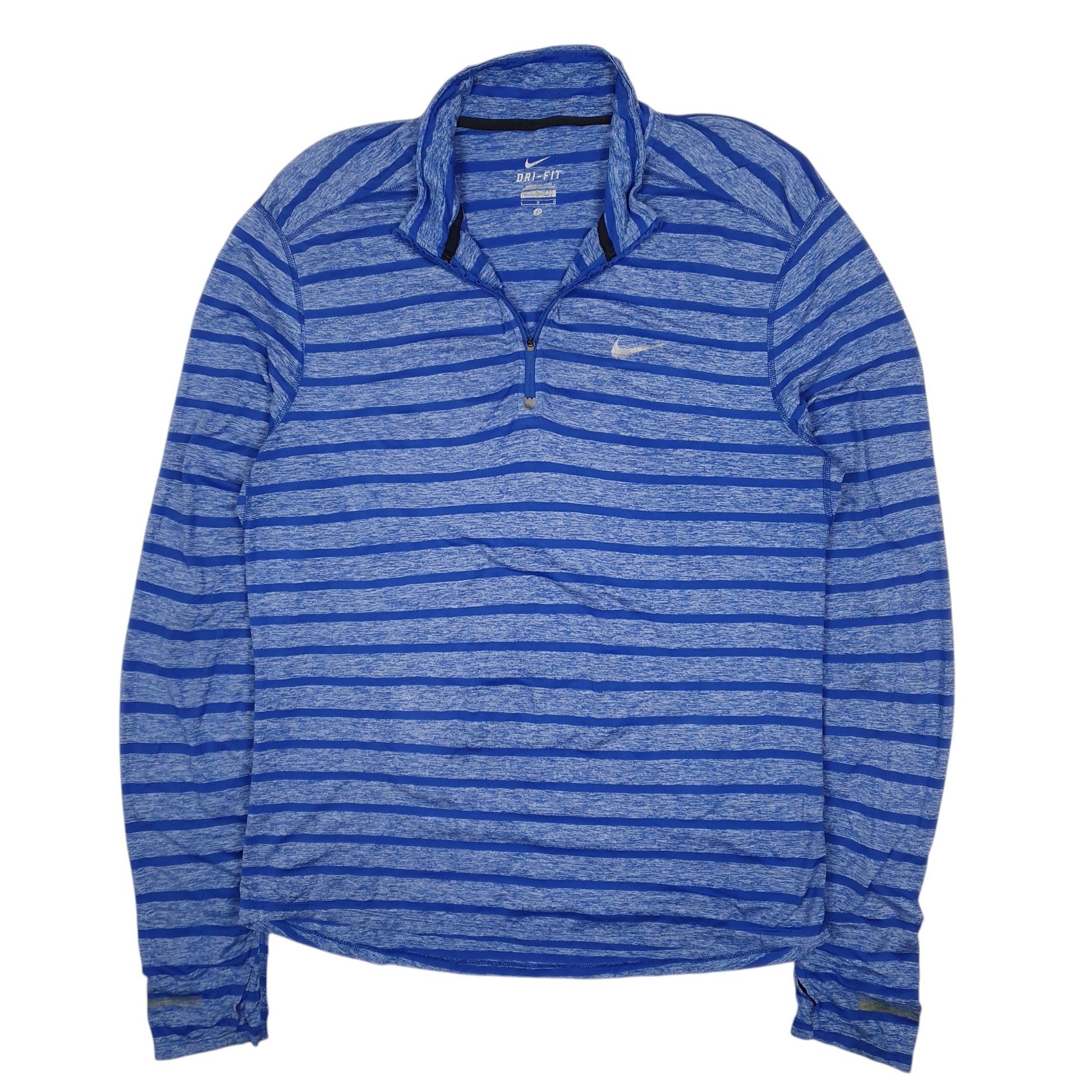 Mens Blue Nike Dri Fit Lightweight Quarter Zip Jumper