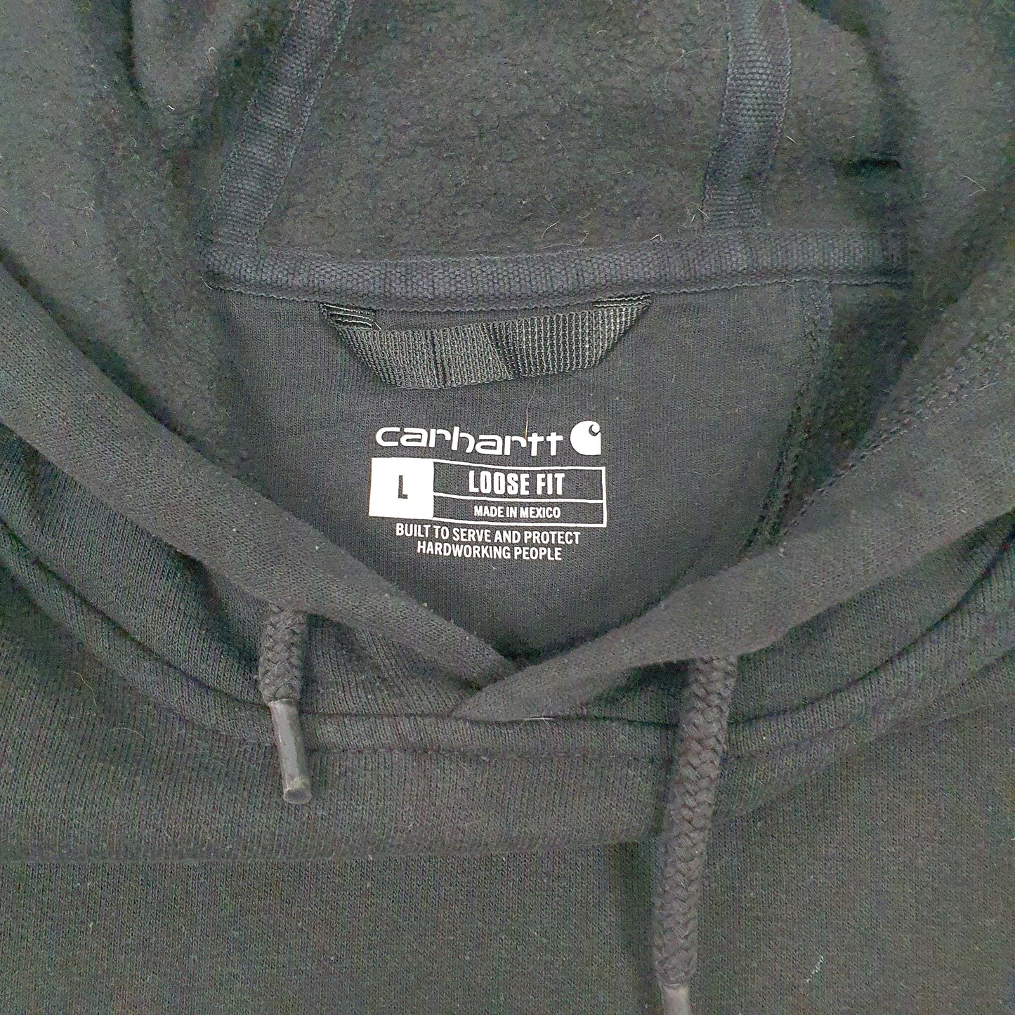 Mens Black Carhartt Loose Fit Hoodie Jumper
