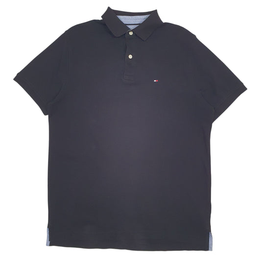 Mens Black Tommy Hilfiger  Short Sleeve Polo Shirt