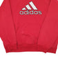 Mens Red Adidas Spellout Hoodie Jumper