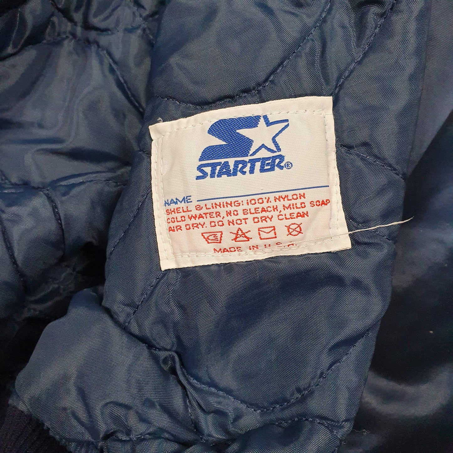 Mens Navy Starter Vintage 1980s Detroit Tigers Satin Full Zip Coat