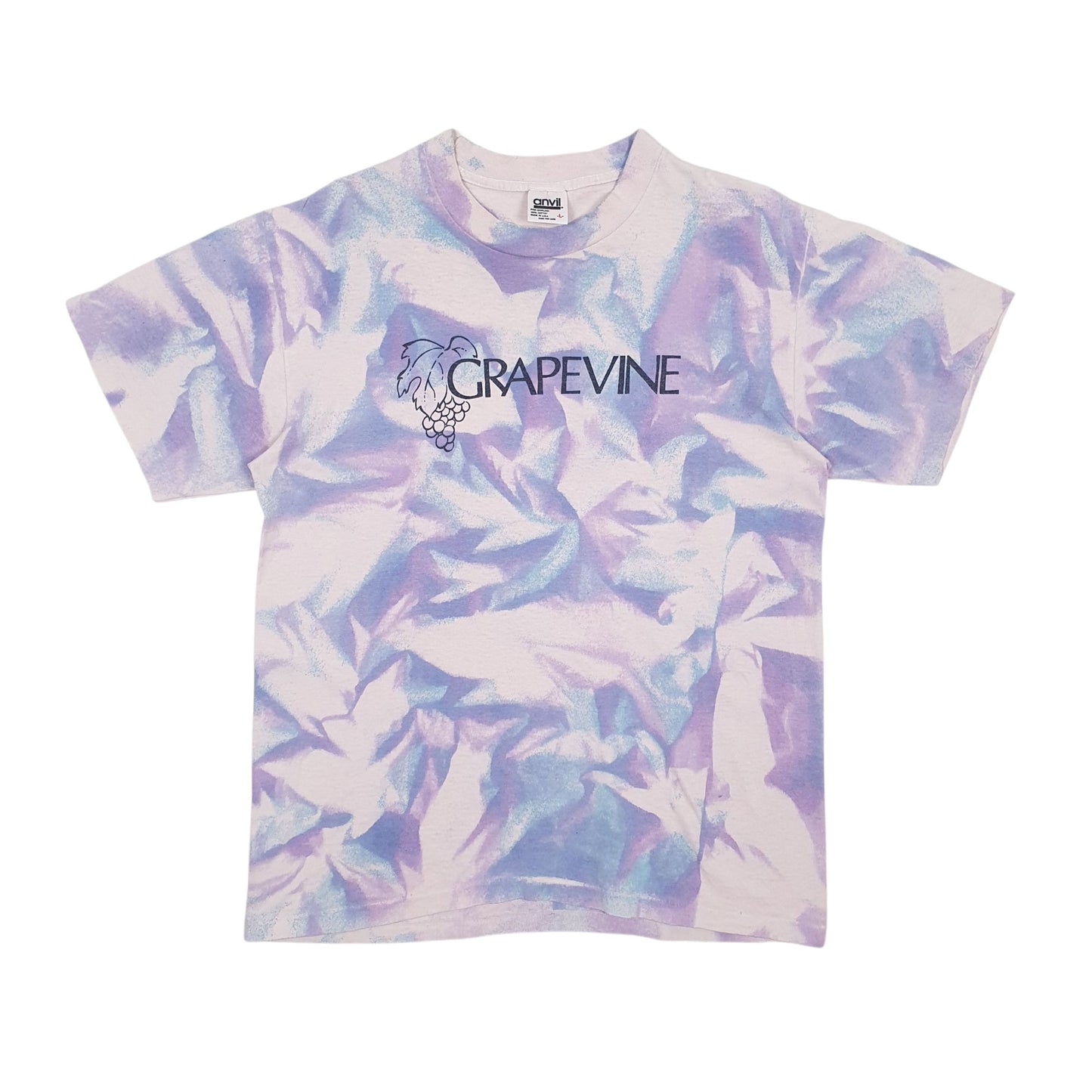 Mens Purple Anvil Single Stitch Vintage 90s Short Sleeve T Shirt