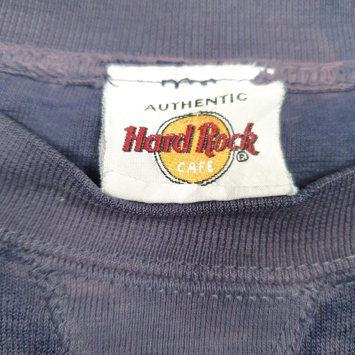 Mens Blue Hard Rock Spellout Las Vegas Lightweight Crewneck Jumper