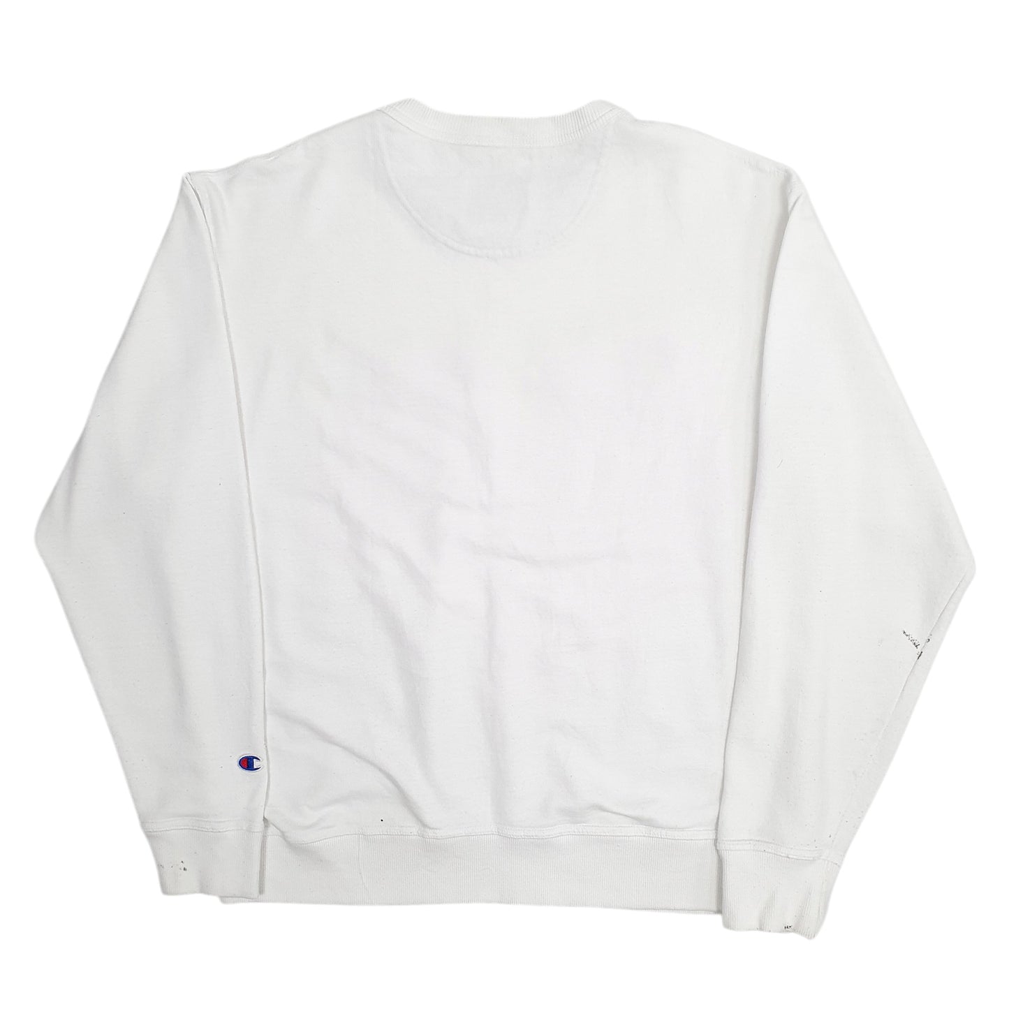 Mens White Champion  Crewneck Jumper