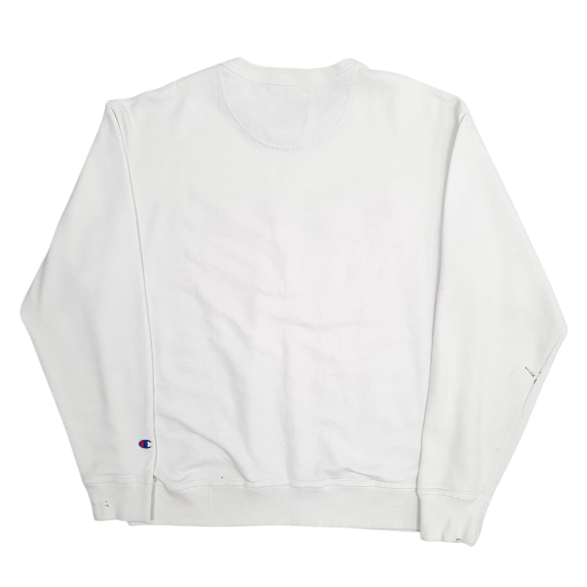 Mens White Champion  Crewneck Jumper