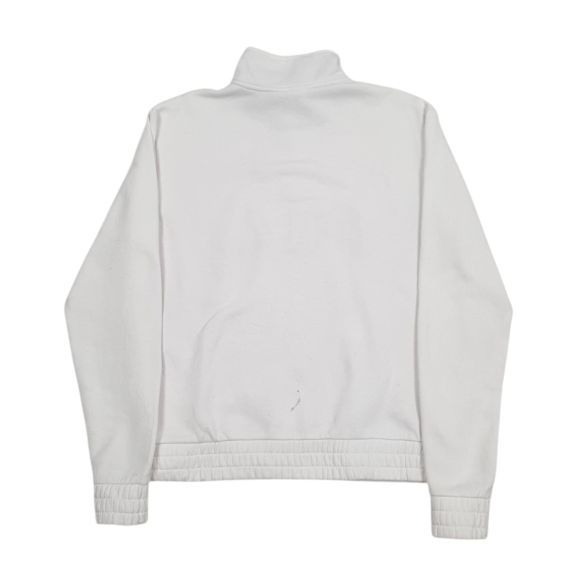 Womens White Fila Spellout Quarter Zip Jumper