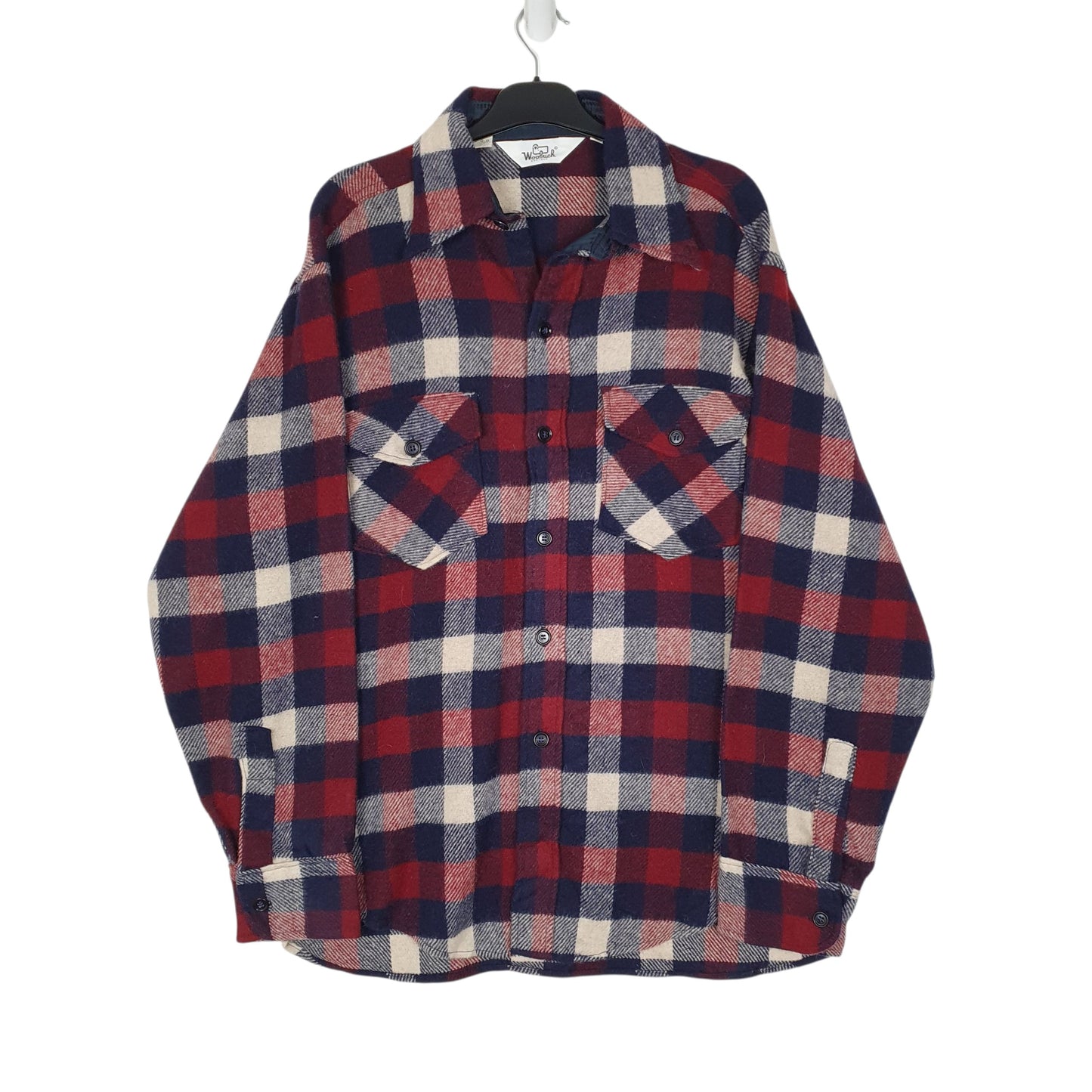 Mens Burgundy Woolrich Thick Shacket Jacket Long Sleeve Shirt