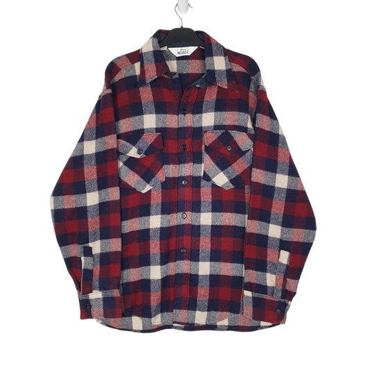 Mens Burgundy Woolrich Thick Shacket Jacket Long Sleeve Shirt