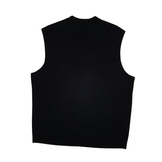 Mens Black Burberry Vintage 90s Waistcoat Vest Jumper