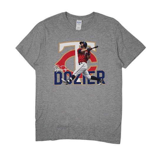 Mens Grey Jerzees MLB Baseball Minnesota Twins Dozier Short Sleeve T Shirt