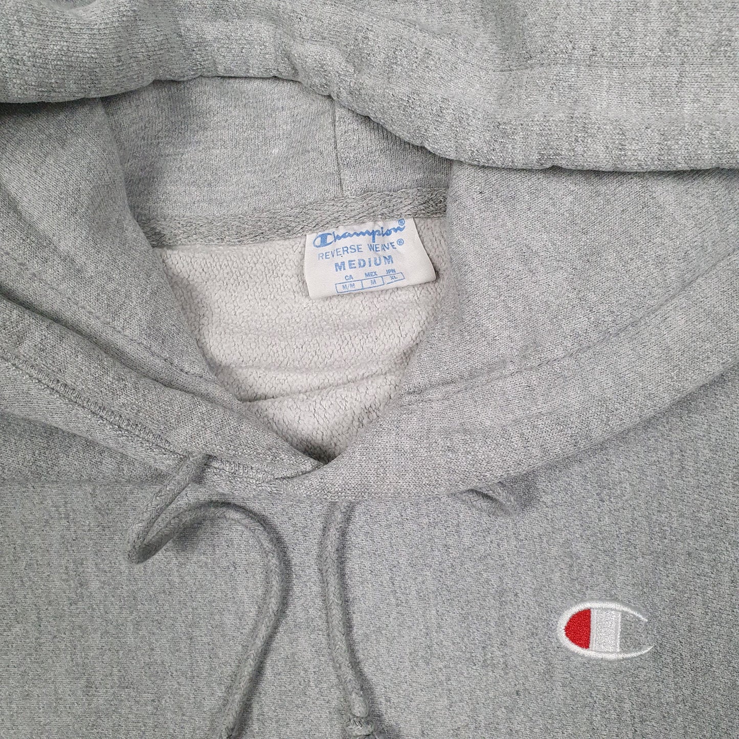 Mens Grey Champion Reverse Weave Hoodie Jumper