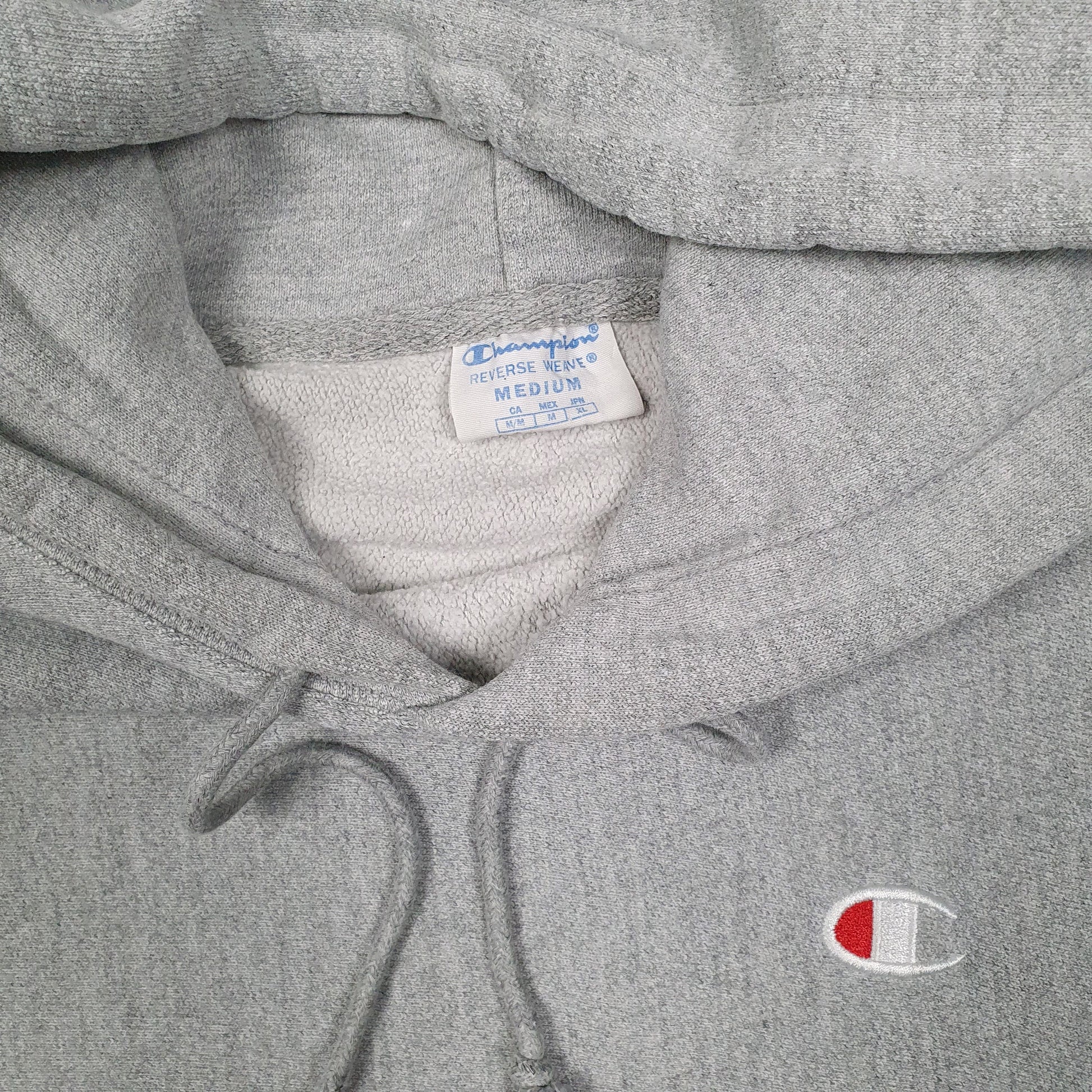 Mens Grey Champion Reverse Weave Hoodie Jumper