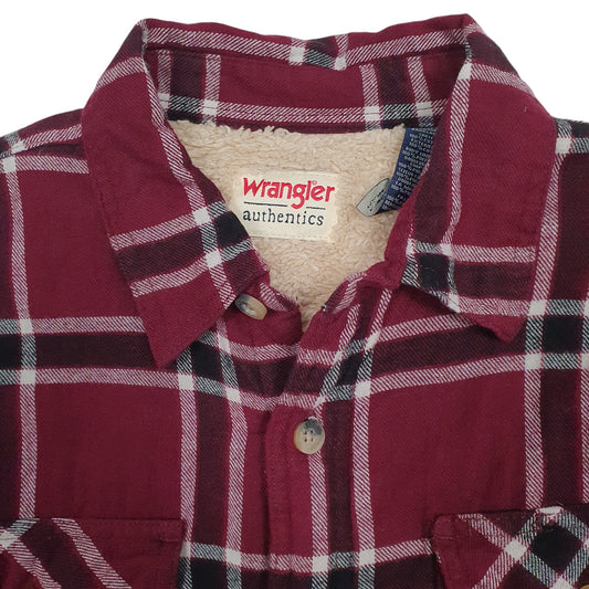 Mens Burgundy Wrangler Sherpa Lined  Coat