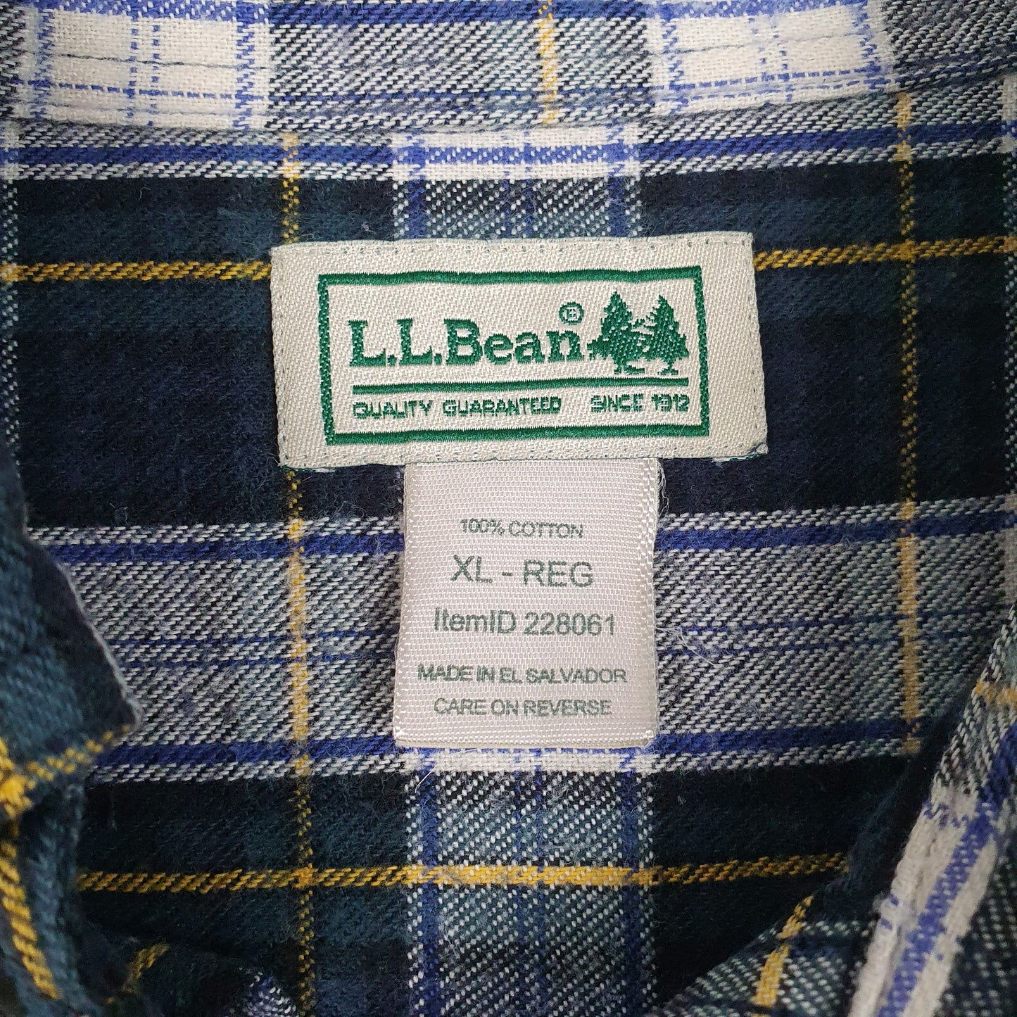 Mens Blue L.L.Bean Flannel  Shirt
