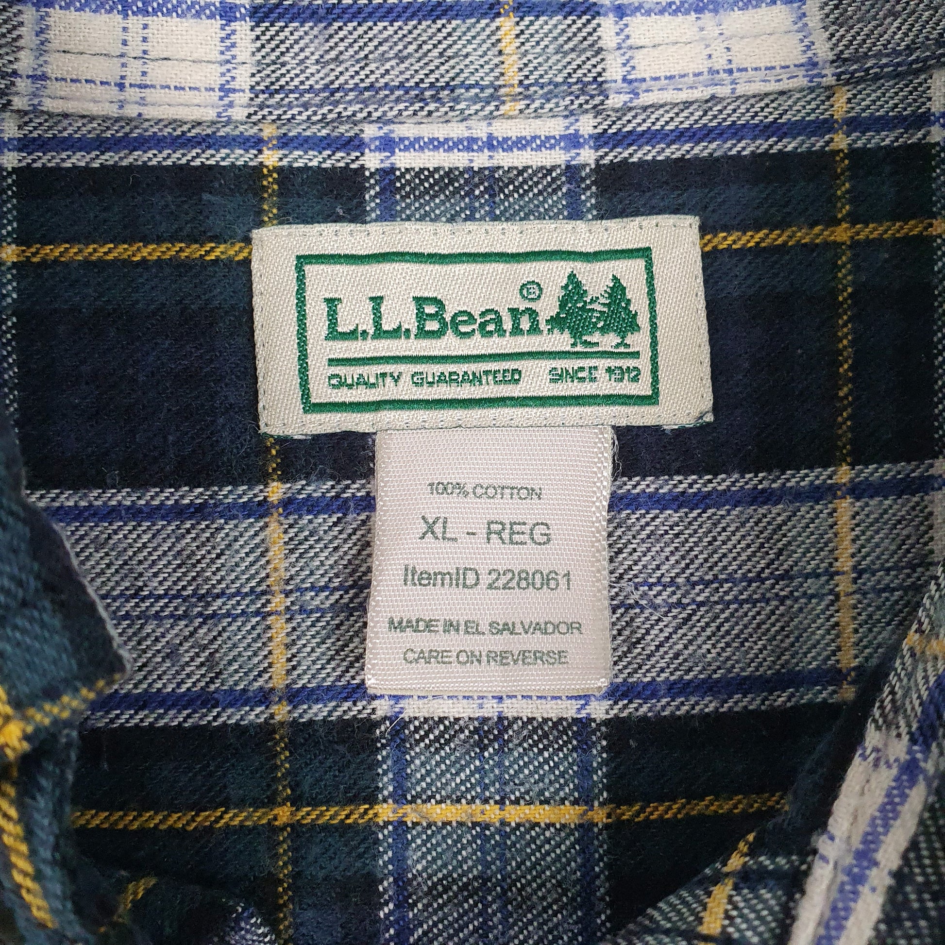 Mens Blue L.L.Bean Flannel  Shirt